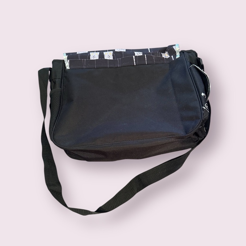 Disney The Nightmare Duo Black Crossbody Messenger Bag Metallic Silver Accents - Picture 8 of 13